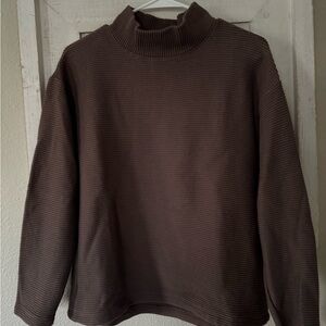 Madewell Chocolate Ribbed Knit Sweater with Pockets!